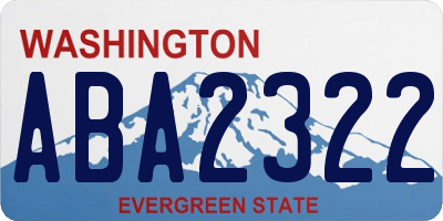 WA license plate ABA2322