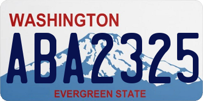 WA license plate ABA2325