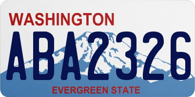 WA license plate ABA2326