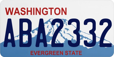 WA license plate ABA2332