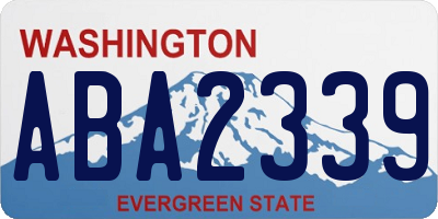WA license plate ABA2339