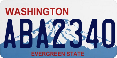 WA license plate ABA2340