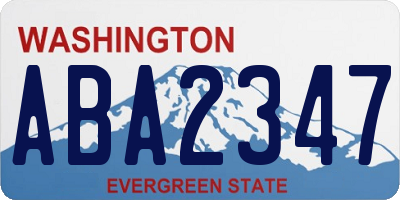 WA license plate ABA2347