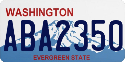 WA license plate ABA2350