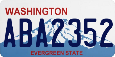 WA license plate ABA2352