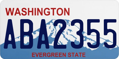 WA license plate ABA2355
