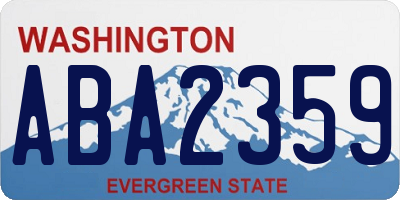 WA license plate ABA2359