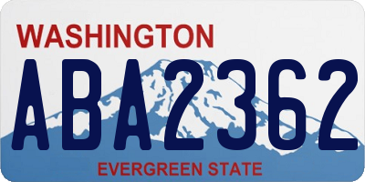 WA license plate ABA2362