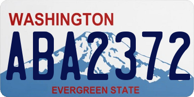 WA license plate ABA2372