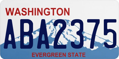WA license plate ABA2375