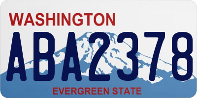 WA license plate ABA2378