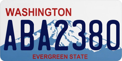 WA license plate ABA2380