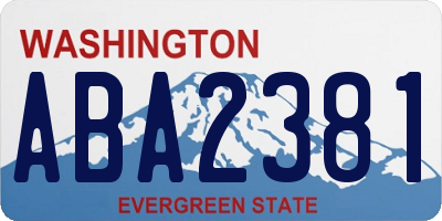 WA license plate ABA2381