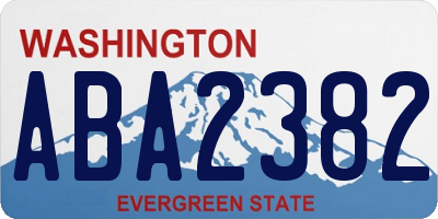 WA license plate ABA2382