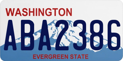 WA license plate ABA2386