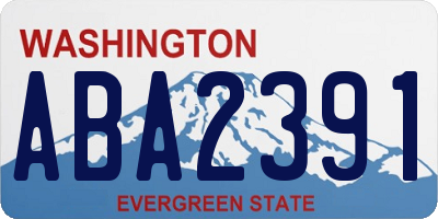 WA license plate ABA2391