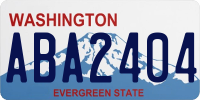 WA license plate ABA2404