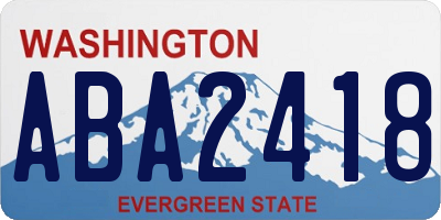 WA license plate ABA2418