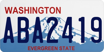 WA license plate ABA2419