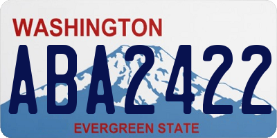WA license plate ABA2422