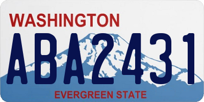 WA license plate ABA2431