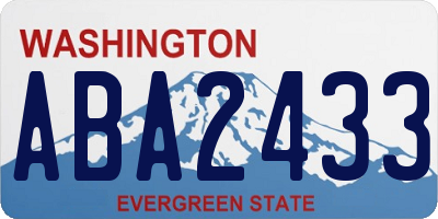 WA license plate ABA2433