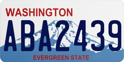 WA license plate ABA2439