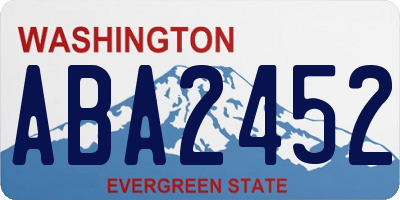WA license plate ABA2452