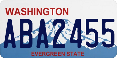 WA license plate ABA2455