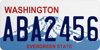 WA license plate ABA2456