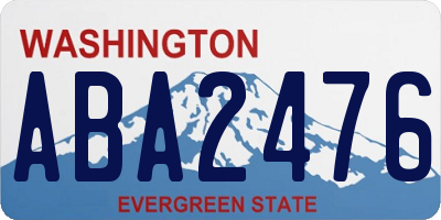 WA license plate ABA2476