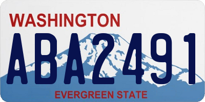 WA license plate ABA2491