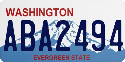 WA license plate ABA2494