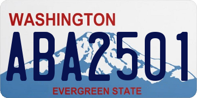 WA license plate ABA2501
