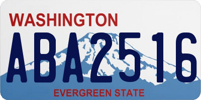 WA license plate ABA2516