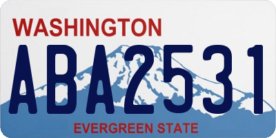 WA license plate ABA2531