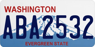 WA license plate ABA2532