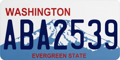 WA license plate ABA2539