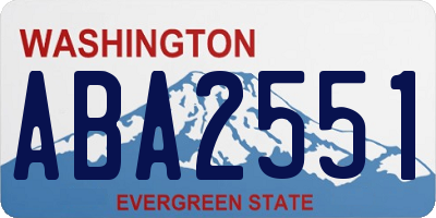 WA license plate ABA2551