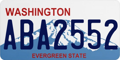 WA license plate ABA2552
