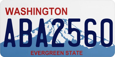 WA license plate ABA2560