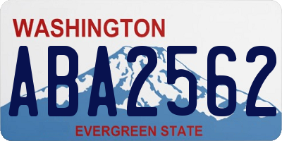 WA license plate ABA2562