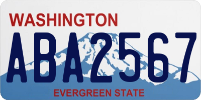 WA license plate ABA2567