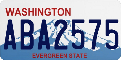 WA license plate ABA2575