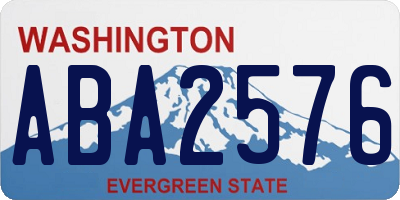 WA license plate ABA2576