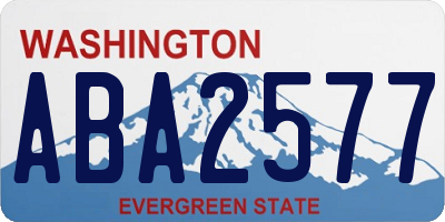 WA license plate ABA2577