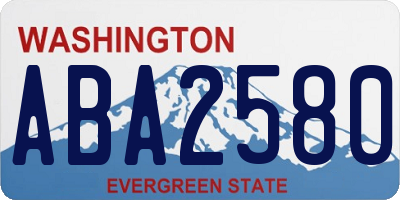 WA license plate ABA2580