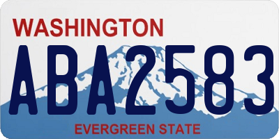 WA license plate ABA2583
