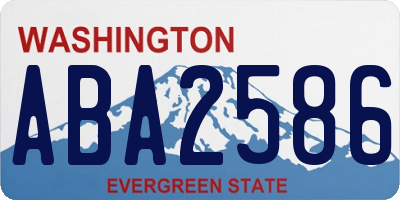 WA license plate ABA2586