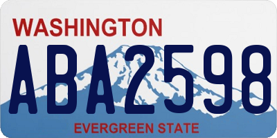 WA license plate ABA2598
